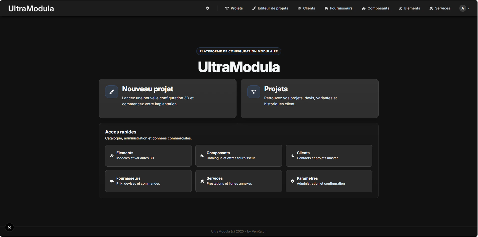 Vue d’ensemble de la plateforme Ultra Modula